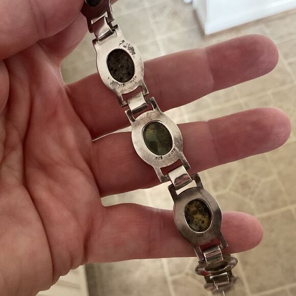 Sterling SILVER 925 ABALONE SHELL BRACELET NEW without tag - Picture 5 of 11